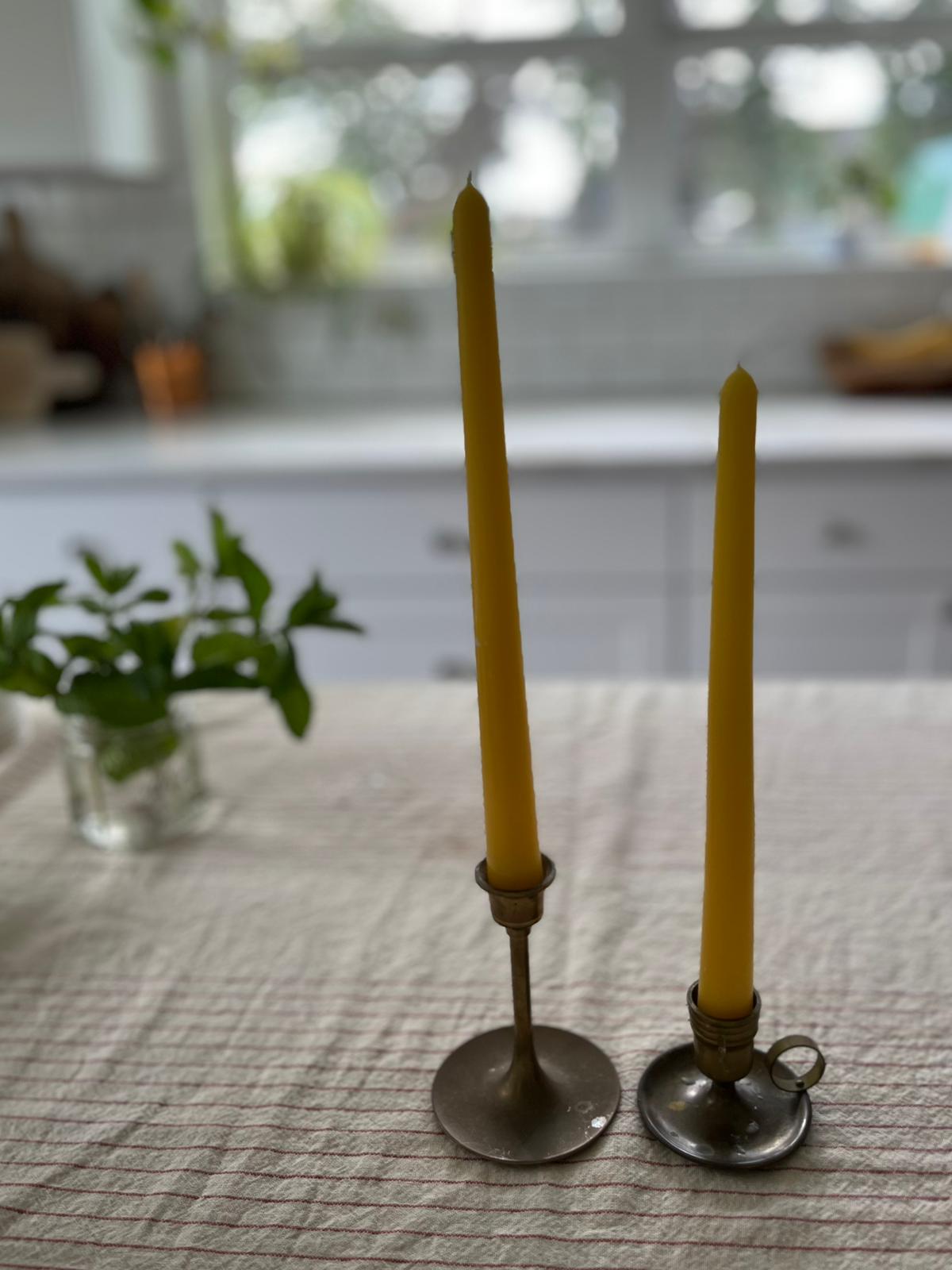 Beeswax taper candles