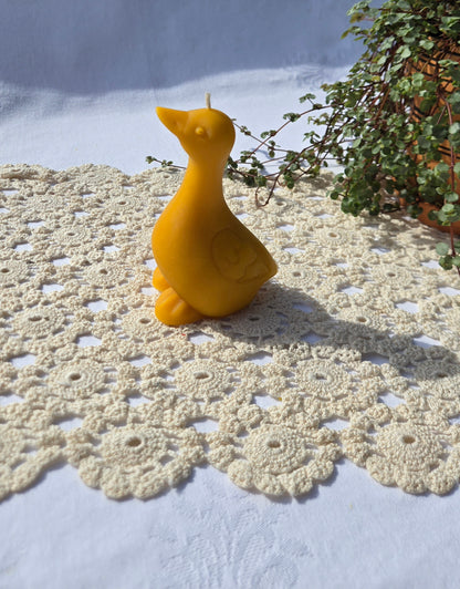 100% Pure Beeswax Duck Candle | Hand-Poured