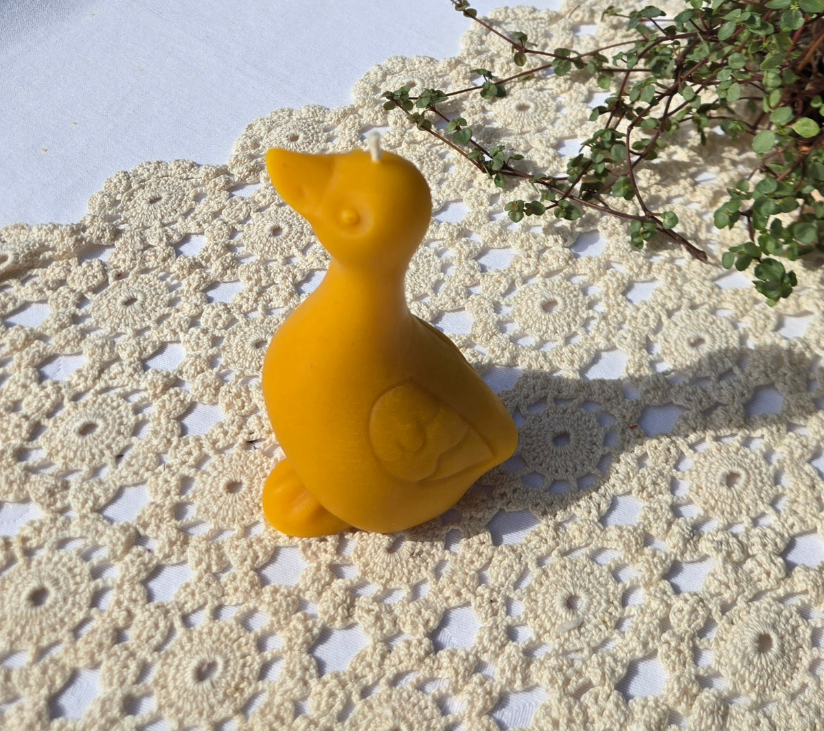 100% Pure Beeswax Duck Candle | Hand-Poured