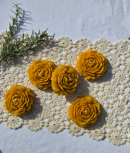 Hand-Poured 100% Pure Beeswax Peony Candle