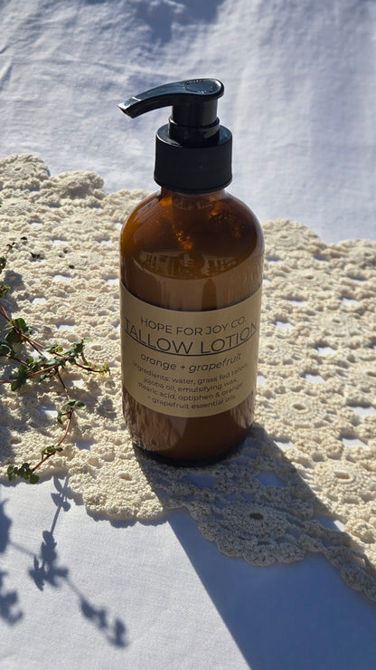 Grass-Fed Tallow Lotion | Orange & Grapefruit