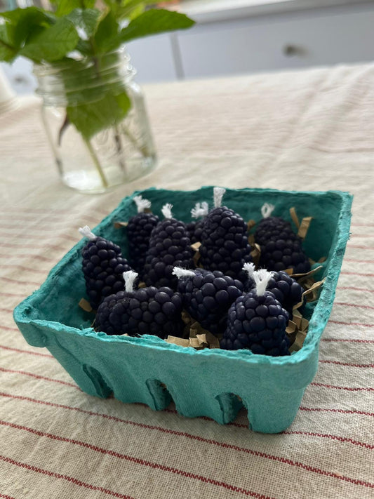 Blackberry beeswax birthday candles