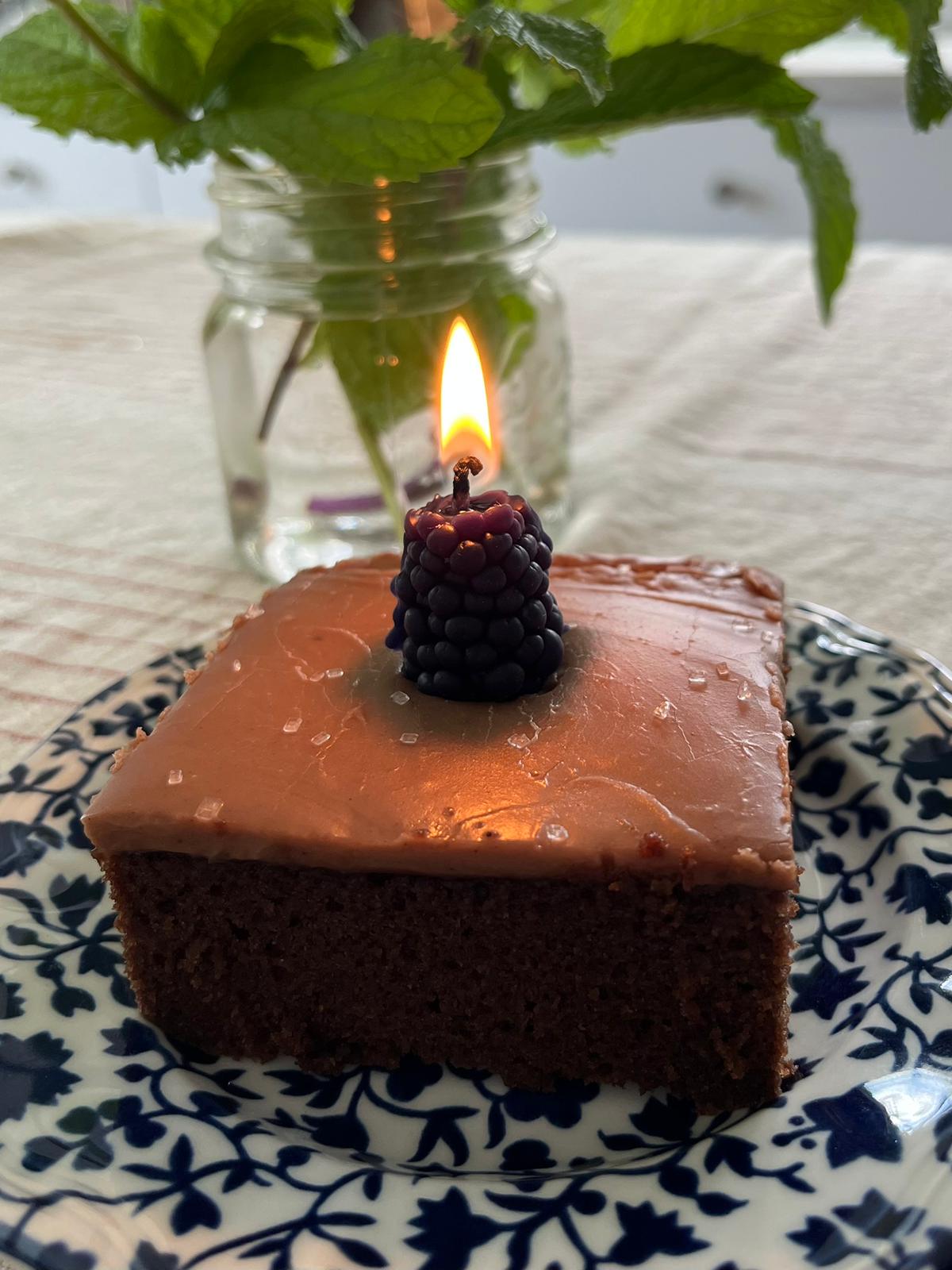 Blackberry beeswax birthday candles
