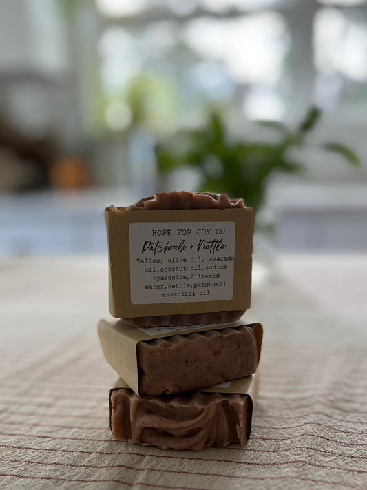 Patchouli + nettle tallow soap